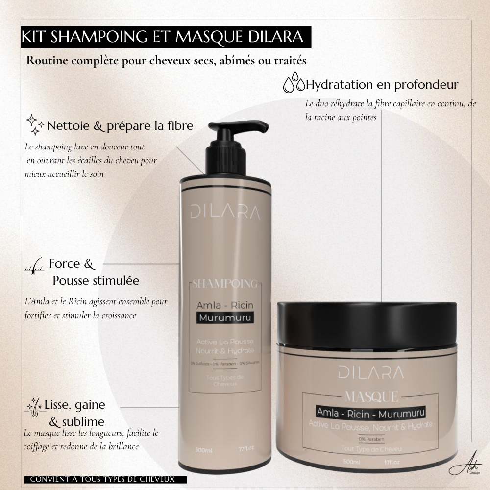 Kit Duo Dilara – Cheveux Lisses, Nourris & Éclatants